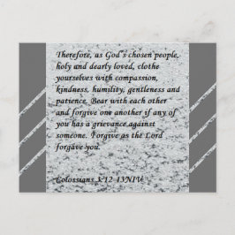Kolosse 3:12-13 "Scripture Post Card" Postkarte