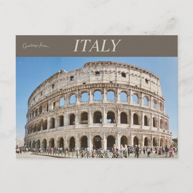 Kolosseum oder Flavianisches Amphitheater in Rom,  Postkarte (Vorderseite)