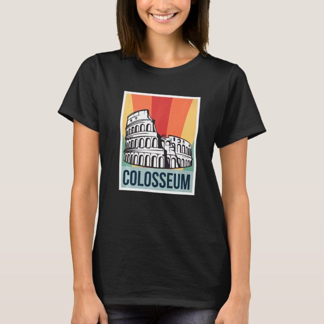 Kolosseum Retro aus Rom Italien Die Römer T-Shirt (Vorderseite)