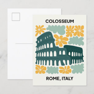 Kolosseum Rom Italien abstrakt Reise floral Kunst Postkarte