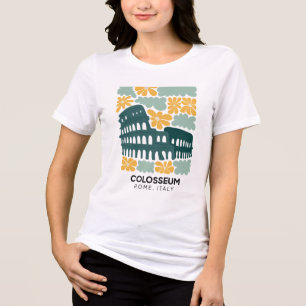 Kolosseum Rom Italien abstrakt Reise floral Kunst Tri-Blend Shirt
