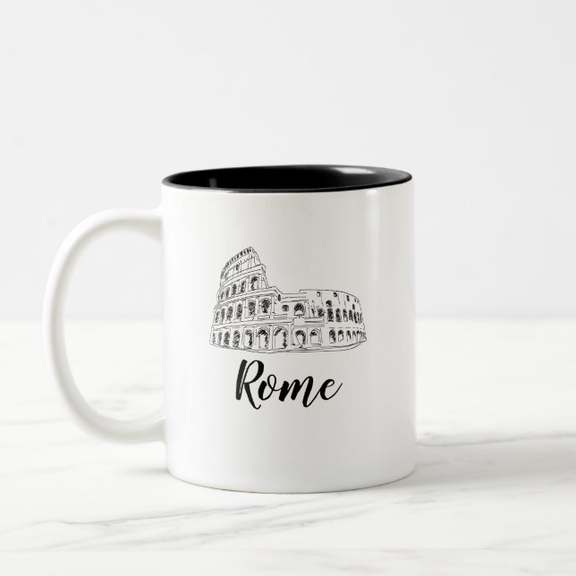 Kolosseum Rom Italien Art Zwei-Tone-Tasse Zweifarbige Tasse (Links)