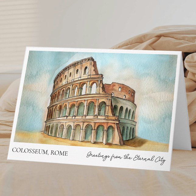 Kolosseum Rom Italien Tourismus Grußkarte Karte (Colosseum Rome Italy  retriment Greeting Card)