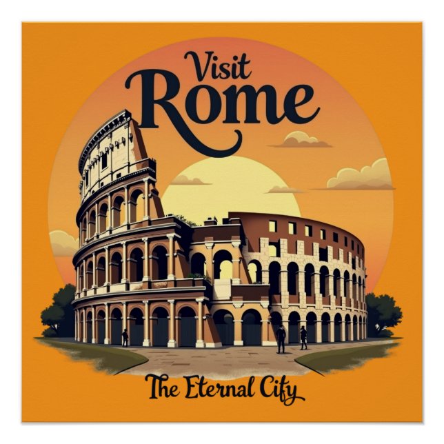 Kolosseum Rom Vintages Design Poster (Vorderseite)