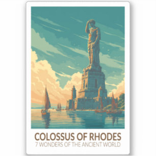 Kolosseum von Rhodos Sieben Weltwunder der Kunst Aufkleber