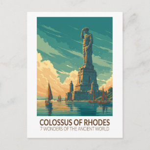 Kolosseum von Rhodos Sieben Weltwunder der Kunst Postkarte