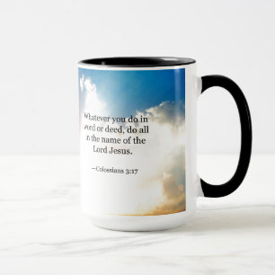 Kolossian 3:17, Christliche Bibelschrift Tasse