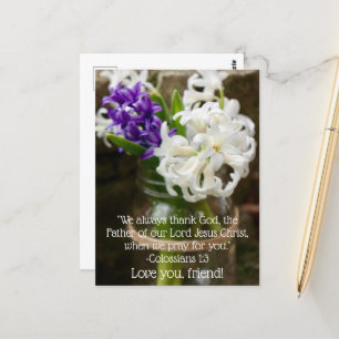 Kolossians 1:3 Hyacinth Postcard Postkarte