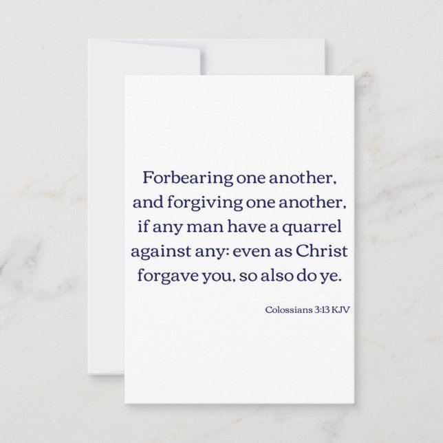 Kolossians 3:13 KJV Bible Verse Flat Greeting Karte (Vorderseite)
