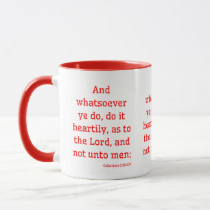 Kolossians 3:23 KJV Bibelverse Zwei-Tone Tasse