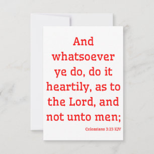 Kolossians 3:23 KJV Bible Verse Gruß Karte