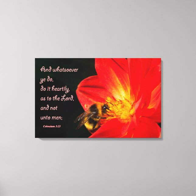Kolossians 3:23 über Wandkunst Leinwanddruck (Vorderseite)