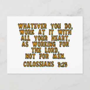 Kolossisten 3:23 postkarte