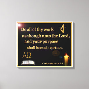 Kolossisten 3:23 Wrapped Canvas Leinwanddruck