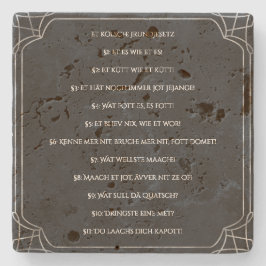 Kölsches Grundgesetz – Köln Cologne Jugendstil Steinuntersetzer