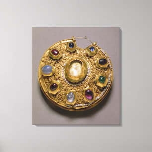 Kolt Medaillon, GoldSet mit Perlen und Leinwanddruck