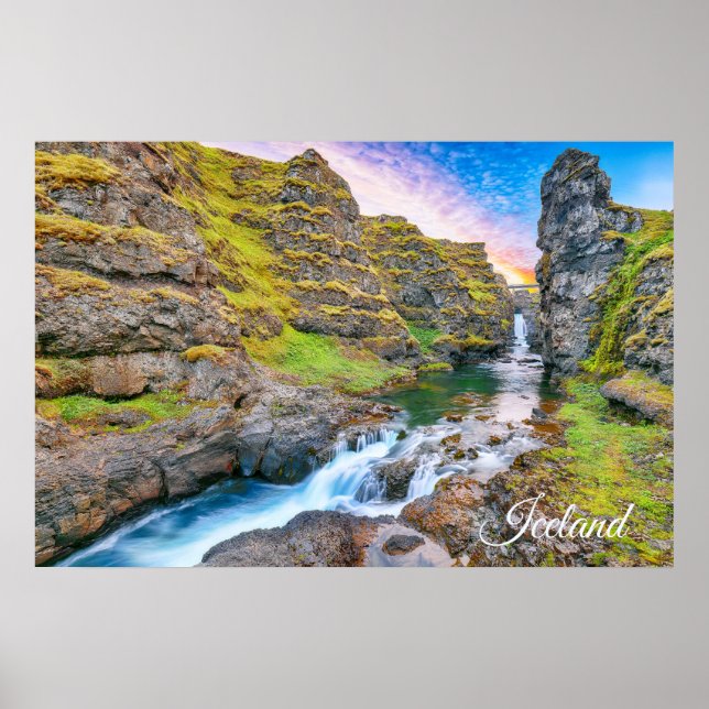 Kolufossar-Wasserfälle, Island Poster (Vorne)