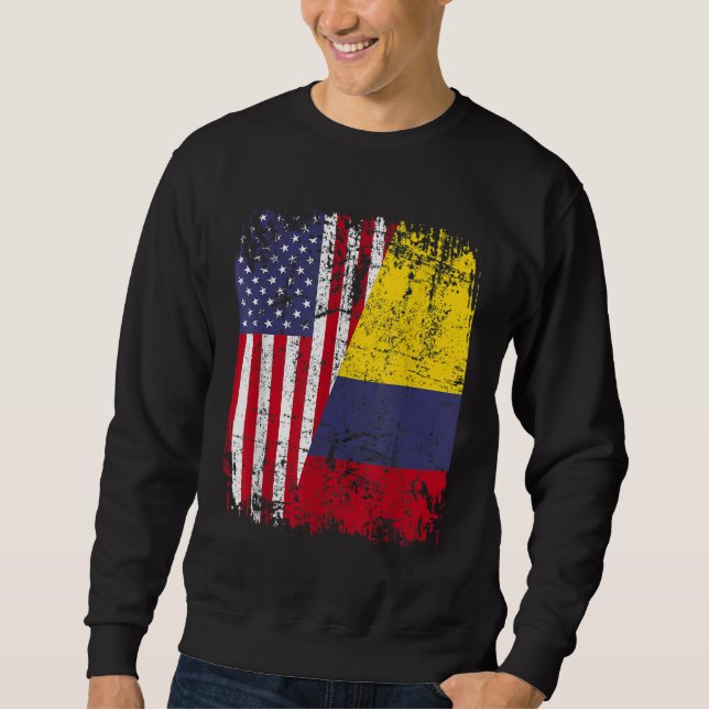KOLUMBIAN ROOTS Halbe amerikanische Flagge KOLUMBI Sweatshirt (Vorderseite)