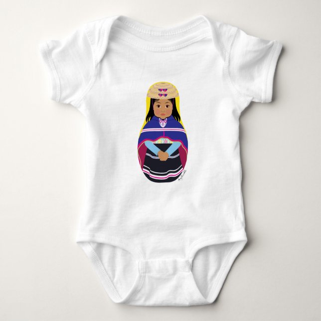 Kolumbianer, Misak Matryoshka Baby Bodysuit Strampler (Vorderseite)