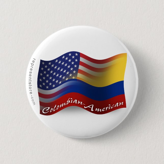 Kolumbianisch-Amerikanische wellenartig bewegende Button (Vorderseite)
