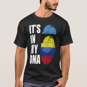 Kolumbianisch und Estnisch gemischtes DNA-Flagge-E T-Shirt