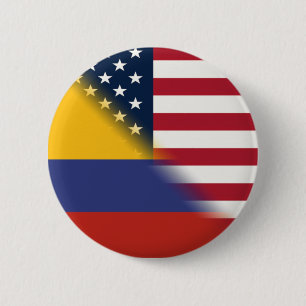 kolumbianische amerikanische Flagge   Hälfte Kolum Button