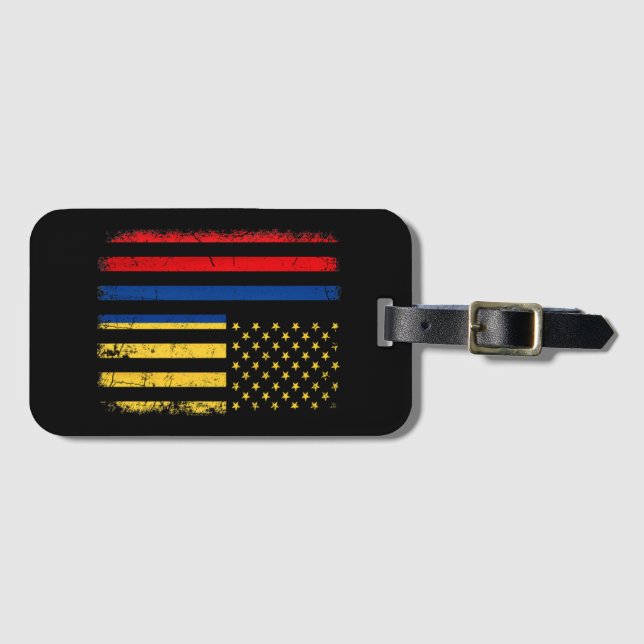 Kolumbianische amerikanische Flagge Kolumbianische Gepäckanhänger (Vorderseite (Horizontal))