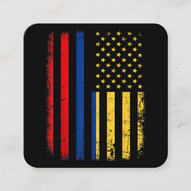 Kolumbianische amerikanische Flagge Kolumbianische Quadratische Visitenkarte (Vorderseite)