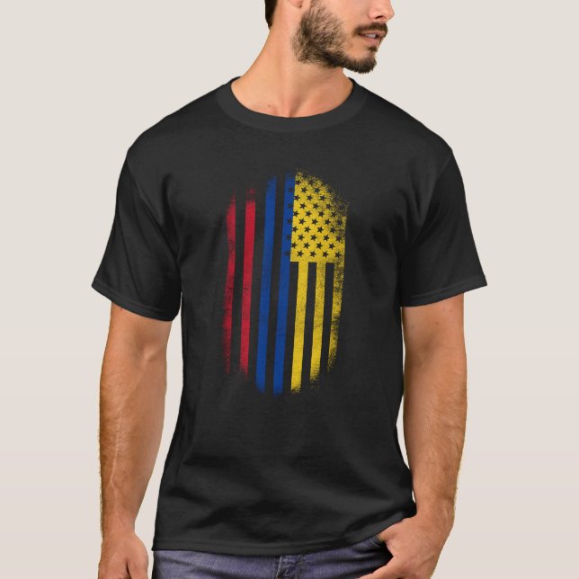 Kolumbianische amerikanische Flagge   Kolumbien T-Shirt (Vorderseite)
