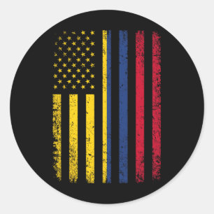 Kolumbianische Flagge 4. Juli USA Kolumbianische F Runder Aufkleber