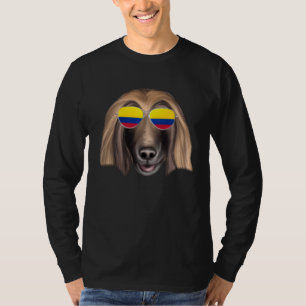 Kolumbianische Flagge Afghanischer Windhund Hund K T-Shirt