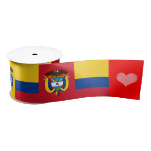 Kolumbianische Flagge Band, Emblem, Herz, Kolumbie Satinband