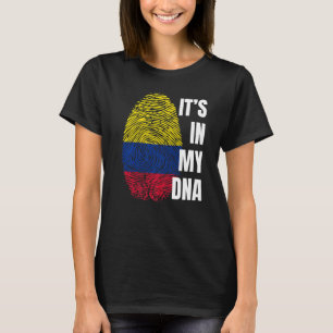 Kolumbianische Flagge Dna Fingerprint Kolumbien T-Shirt