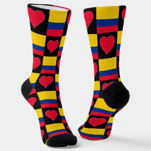 Kolumbianische Flagge Herz Muster Fun kolumbianisc Socken