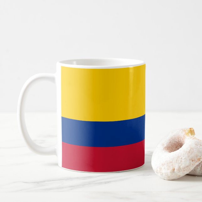 Kolumbianische Flagge Kaffeetasse (Mit Donut)