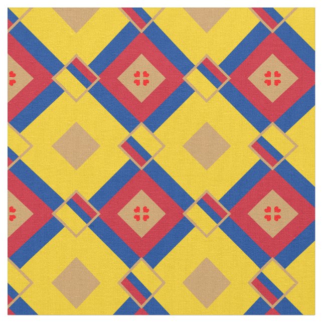 kolumbianische Flagge & kolumbianische Trendy Fabr Stoff (Nahaufnahme)