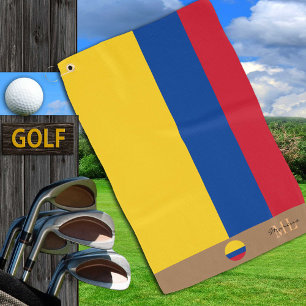 kolumbianische Flagge & Kolumbien mit Monogramm / Golfhandtuch
