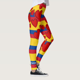 Kolumbianische Flagge mit rotem Herzen Leggings