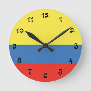 kolumbianische Flagge Runde Wanduhr