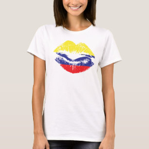 Kolumbianische Lips T - Shirt Design für Frauen.