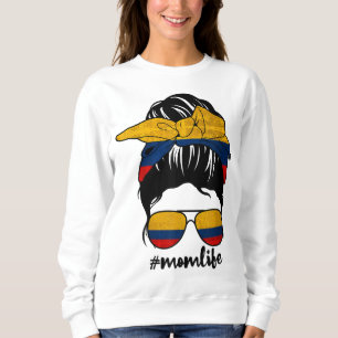Kolumbianische Mama Messy Bun Colombia Pride Patri Sweatshirt