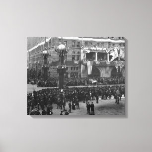 Kolumbianische Parade, die auf See-Front Chicago Leinwanddruck