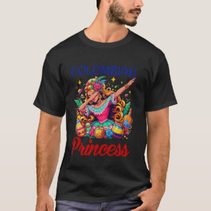 Kolumbianische Prinzessin Dabbing Kolumbien-Flagge T-Shirt