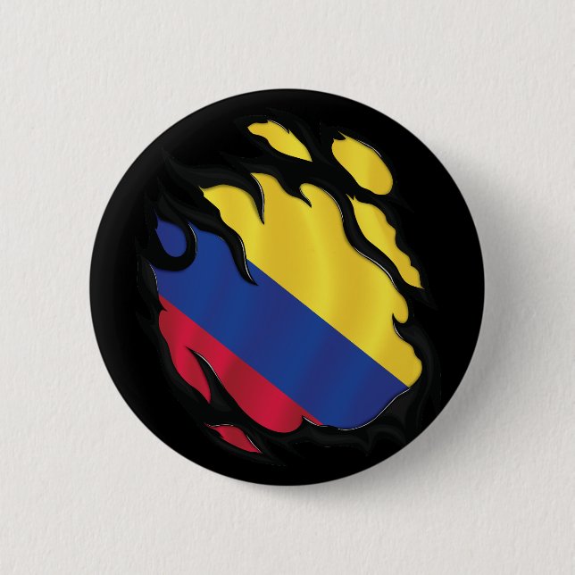 Kolumbianische Rippenflagge Button (Vorderseite)