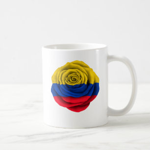 Kolumbianische Rosen-Flagge auf Schwarzem Tasse