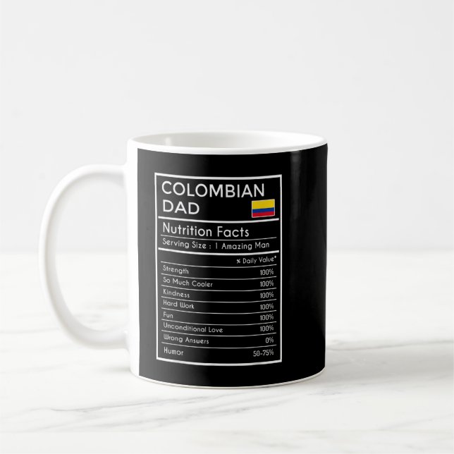 Kolumbianische Vater-Geschenk - Funny Nutrition Fa Kaffeetasse (Links)