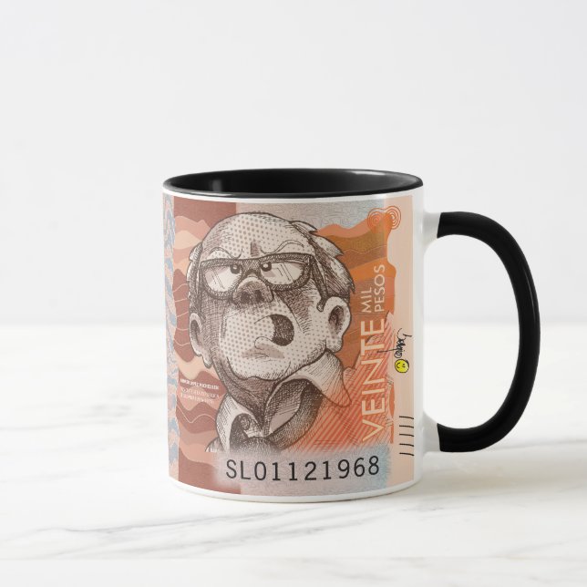Kolumbianischer Cartoon Kaffee Tasse 20.000 Pesos (Rechts)