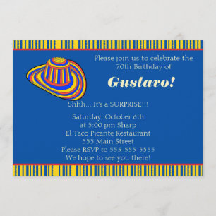 Kolumbianischer Erwachsener zum Geburtstag Einladu Einladung