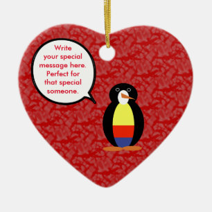 Kolumbianischer Feiertag Herr Penguin Keramikornament