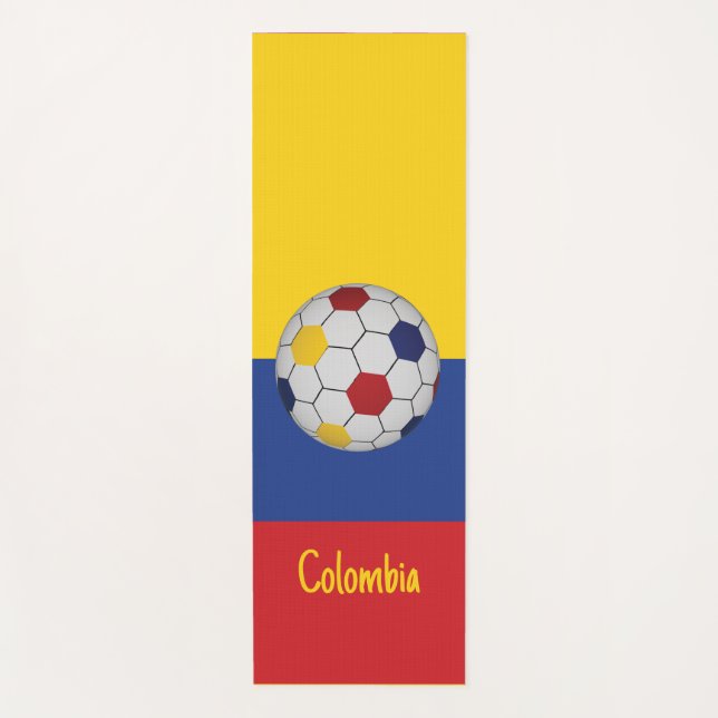 Kolumbianischer Fußball Yogamatte (Vorderseite)